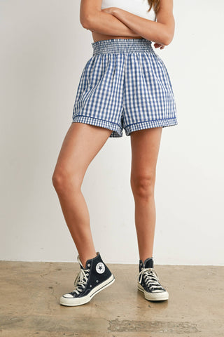 Jordan Gingham Shorts-Shorts-BUTTERMELON-Summit Lane Boutique, Women's Apparel and Gifts located in Grand Rapids, MI