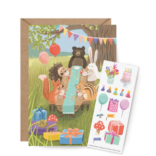 Sticker Scene Card - Woodland Party-Cards-Inklings Paperie-Summit Lane Boutique, Women's Apparel and Gifts located in Grand Rapids, MI