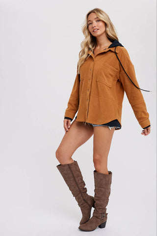 Lindsey Fleece Hoodie Shacket-Jackets-Bluivy-Summit Lane Boutique, Women's Apparel and Gifts located in Grand Rapids, MI