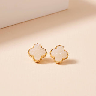 Lilla Haven Flower Druzy Stone Stud Earrings-Earrings-Frem-Summit Lane Boutique, Women's Apparel and Gifts located in Grand Rapids, MI