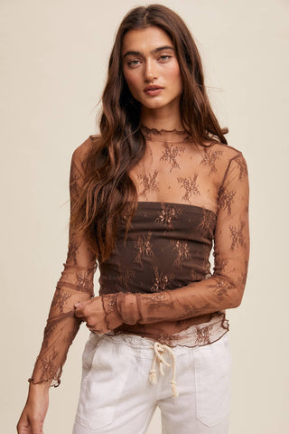 Sheer Lace Long-Sleeve Top-Long Sleeves-Listicle-Summit Lane Boutique, Women's Apparel and Gifts located in Grand Rapids, MI