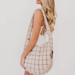 Carmen Quilted Hobo Tote Bag-Handbags-Pretty Simple-Summit Lane Boutique, Women's Apparel and Gifts located in Grand Rapids, MI