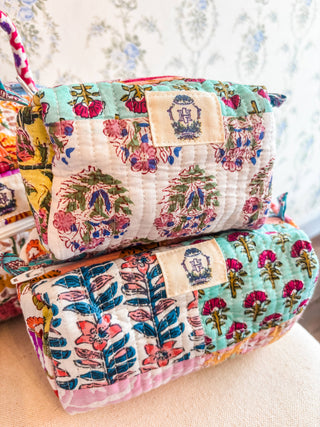 Wildflower Patch | Quilted Cosmetic Bags-set of 3-Cosmetic Bags-Heart of Grace-Summit Lane Boutique, Women's Apparel and Gifts located in Grand Rapids, MI