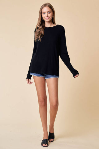 Cleo Soft Knit Long Sleeve-Long Sleeves-Doe and Rae-Summit Lane Boutique, Women's Apparel and Gifts located in Grand Rapids, MI