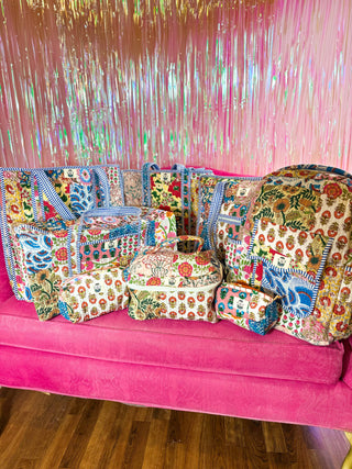 Wildflower Patch | Quilted Cosmetic Bags-set of 3-Cosmetic Bags-Heart of Grace-Summit Lane Boutique, Women's Apparel and Gifts located in Grand Rapids, MI