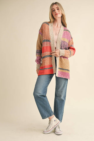 Aubrie Color Block Cardi-Cardigans-&MERCI-Summit Lane Boutique, Women's Apparel and Gifts located in Grand Rapids, MI