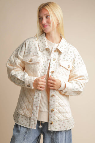 Tara Floral Shacket-Jackets-VERY J-Summit Lane Boutique, Women's Apparel and Gifts located in Grand Rapids, MI