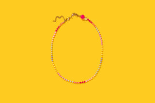 Beaded Necklace - Multi-Colored + Pink - Riley-Necklaces-Taylor Elliott Designs-Summit Lane Boutique, Women's Apparel and Gifts located in Grand Rapids, MI