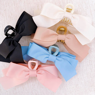 Gross Grain Bow Hair Claw clip-Hair Accessories-Ellison+Young-Summit Lane Boutique, Women's Apparel and Gifts located in Grand Rapids, MI