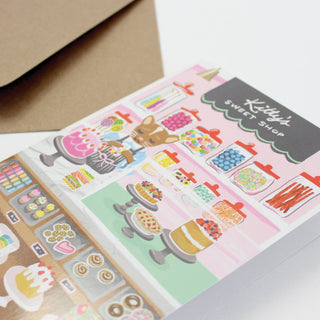 Sticker Scene Card - Sweet Shop-Cards-Inklings Paperie-Summit Lane Boutique, Women's Apparel and Gifts located in Grand Rapids, MI