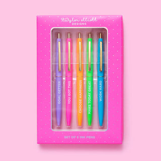Pen Set - Motivational - Asst Colors - 5 Piece Set-Stationary Supplies-Taylor Elliott Designs-Summit Lane Boutique, Women's Apparel and Gifts located in Grand Rapids, MI