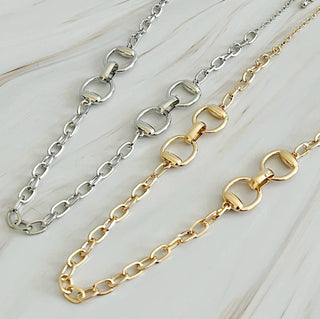 Double Equestrian Chain Necklace-Necklaces-Ellison+Young-Summit Lane Boutique, Women's Apparel and Gifts located in Grand Rapids, MI
