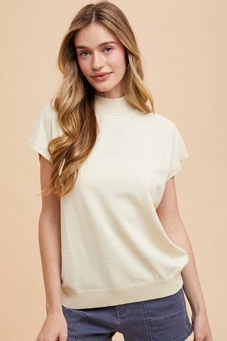 Junie Mock Neck-Short Sleeves-Anniewear-Summit Lane Boutique, Women's Apparel and Gifts located in Grand Rapids, MI