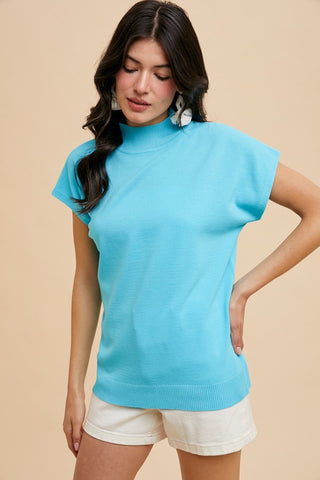 Junie Mock Neck-Short Sleeves-Anniewear-Summit Lane Boutique, Women's Apparel and Gifts located in Grand Rapids, MI