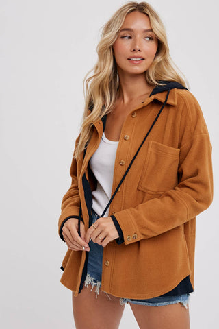 Lindsey Fleece Hoodie Shacket-Jackets-Bluivy-Summit Lane Boutique, Women's Apparel and Gifts located in Grand Rapids, MI