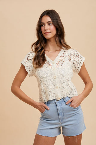Alice Chrochet top-Cardigans-Anniewear-Summit Lane Boutique, Women's Apparel and Gifts located in Grand Rapids, MI
