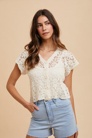 Alice Chrochet top-Cardigans-Anniewear-Summit Lane Boutique, Women's Apparel and Gifts located in Grand Rapids, MI