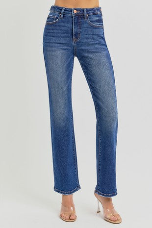 Tyler High Rise Ankle Straight Jeans-Jeans-Risen-Summit Lane Boutique, Women's Apparel and Gifts located in Grand Rapids, MI
