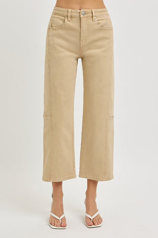 Lottie Cropped Barrel Jeans-Jeans-Risen-Summit Lane Boutique, Women's Apparel and Gifts located in Grand Rapids, MI