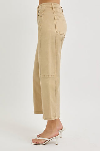 Lottie Cropped Barrel Jeans-Jeans-Risen-Summit Lane Boutique, Women's Apparel and Gifts located in Grand Rapids, MI