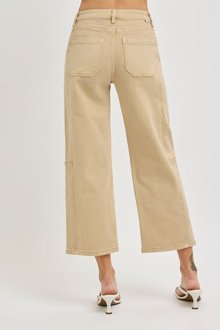 Lottie Cropped Barrel Jeans-Jeans-Risen-Summit Lane Boutique, Women's Apparel and Gifts located in Grand Rapids, MI