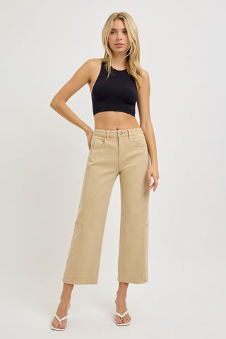 Lottie Cropped Barrel Jeans-Jeans-Risen-Summit Lane Boutique, Women's Apparel and Gifts located in Grand Rapids, MI