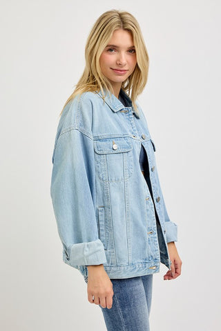 Ashton Oversized Denim Jacket-Jackets-Risen-Summit Lane Boutique, Women's Apparel and Gifts located in Grand Rapids, MI