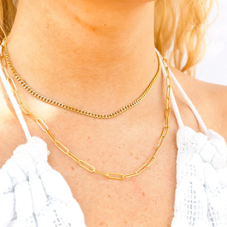 Erica Waterproof Paperclip Necklace-Necklaces-WJW-Summit Lane Boutique, Women's Apparel and Gifts located in Grand Rapids, MI
