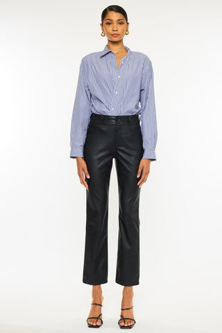 KanCan Vegan Leather Straight-Pants-KanCan-Summit Lane Boutique, Women's Apparel and Gifts located in Grand Rapids, MI