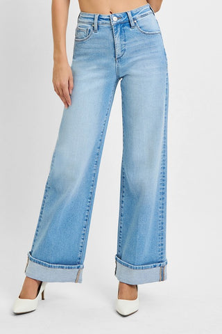 Jaclyn Cuffed Jeans-Jeans-Risen-Summit Lane Boutique, Women's Apparel and Gifts located in Grand Rapids, MI