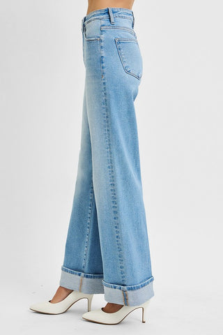 Jaclyn Cuffed Jeans-Jeans-Risen-Summit Lane Boutique, Women's Apparel and Gifts located in Grand Rapids, MI