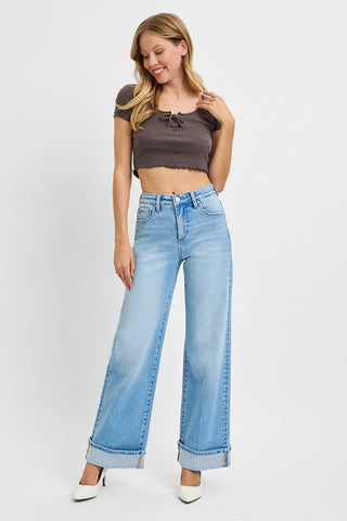 Jaclyn Cuffed Jeans-Jeans-Risen-Summit Lane Boutique, Women's Apparel and Gifts located in Grand Rapids, MI