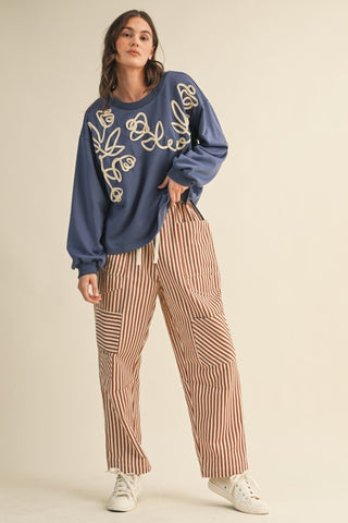 Patchwork Stripe Pants-Jeans-Anniewear-Summit Lane Boutique, Women's Apparel and Gifts located in Grand Rapids, MI