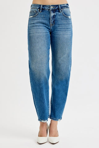 High Rise Ankle Slim Relaxed Jeans-Jeans-Risen-Summit Lane Boutique, Women's Apparel and Gifts located in Grand Rapids, MI