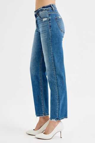 High Rise Ankle Slim Relaxed Jeans-Jeans-Risen-Summit Lane Boutique, Women's Apparel and Gifts located in Grand Rapids, MI