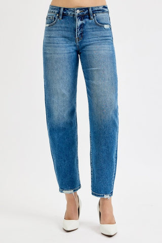 High Rise Ankle Slim Relaxed Jeans-Jeans-Risen-Summit Lane Boutique, Women's Apparel and Gifts located in Grand Rapids, MI
