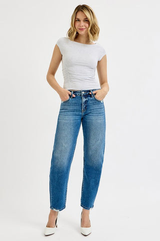 High Rise Ankle Slim Relaxed Jeans-Jeans-Risen-Summit Lane Boutique, Women's Apparel and Gifts located in Grand Rapids, MI