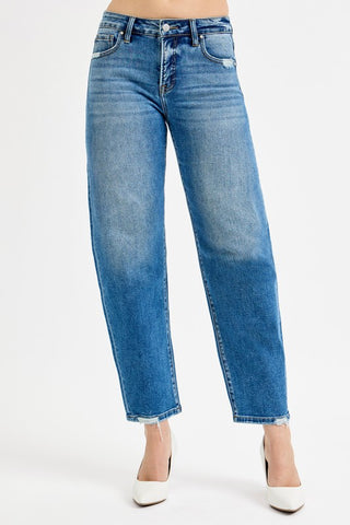 High Rise Ankle Slim Relaxed Jeans-Jeans-Risen-Summit Lane Boutique, Women's Apparel and Gifts located in Grand Rapids, MI