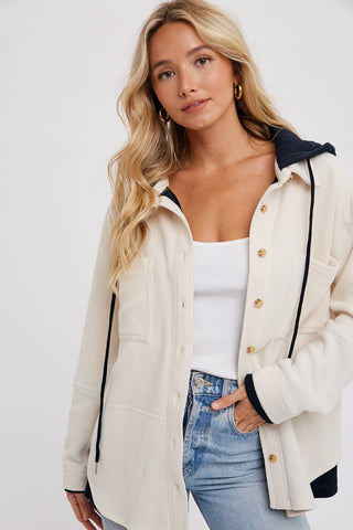 Lindsey Fleece Hoodie Shacket-Jackets-Bluivy-Summit Lane Boutique, Women's Apparel and Gifts located in Grand Rapids, MI