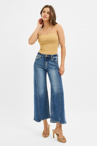 Cropped Wide Step Hem-Jeans-Risen-Summit Lane Boutique, Women's Apparel and Gifts located in Grand Rapids, MI