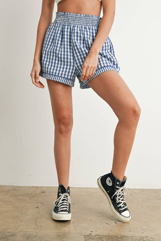 Jordan Gingham Shorts-Shorts-BUTTERMELON-Summit Lane Boutique, Women's Apparel and Gifts located in Grand Rapids, MI