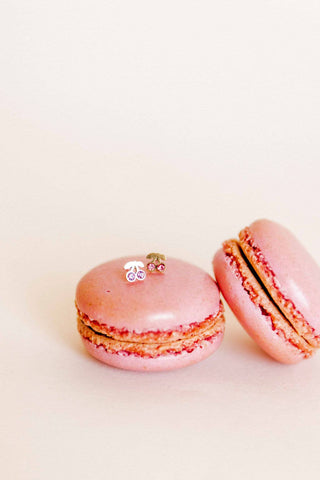 Pink Cherry - Napback Stud Earrings-Earrings-LINNY CO-Summit Lane Boutique, Women's Apparel and Gifts located in Grand Rapids, MI