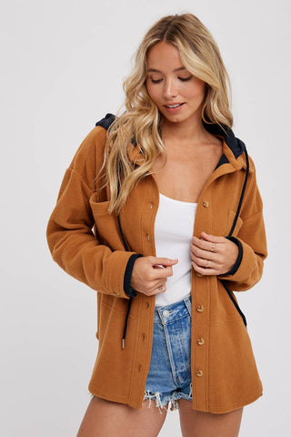 Lindsey Fleece Hoodie Shacket-Jackets-Bluivy-Summit Lane Boutique, Women's Apparel and Gifts located in Grand Rapids, MI