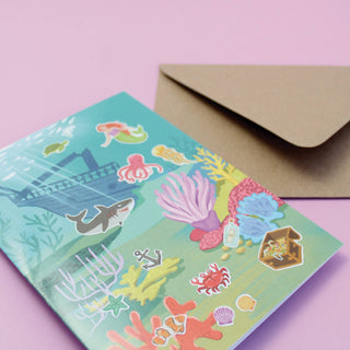 Sticker Scene Card - Under the Sea-Cards-Inklings Paperie-Summit Lane Boutique, Women's Apparel and Gifts located in Grand Rapids, MI
