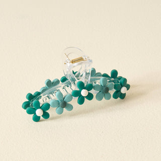 Daisy Claw Clip - Green-Hair Accessories-The Darling Effect-Summit Lane Boutique, Women's Apparel and Gifts located in Grand Rapids, MI