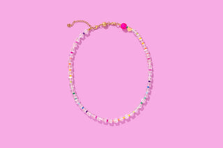 Beaded Necklace - Clear + Multi-Colored - Jenn-Necklaces-Taylor Elliott Designs-Summit Lane Boutique, Women's Apparel and Gifts located in Grand Rapids, MI