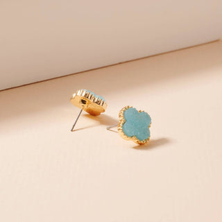 Lilla Haven Flower Druzy Stone Stud Earrings-Earrings-Frem-Summit Lane Boutique, Women's Apparel and Gifts located in Grand Rapids, MI