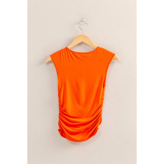 Becca Cap Sleeve Ruched Detail Top-Sleeveless-HYFVE-Summit Lane Boutique, Women's Apparel and Gifts located in Grand Rapids, MI