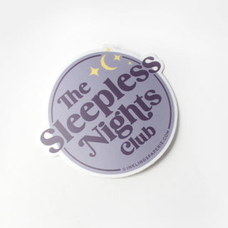Vinyl Sticker - Sleepless Nights Club-Stickers-Inklings Paperie-Summit Lane Boutique, Women's Apparel and Gifts located in Grand Rapids, MI