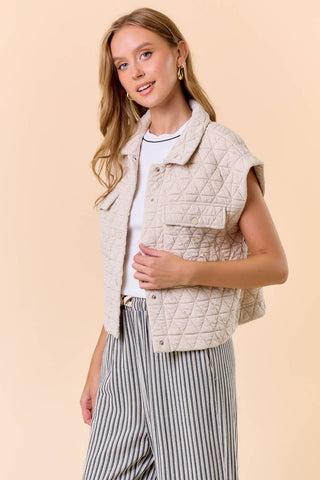Charlie Quilted Vest-Vest-Doe and Rae-Summit Lane Boutique, Women's Apparel and Gifts located in Grand Rapids, MI